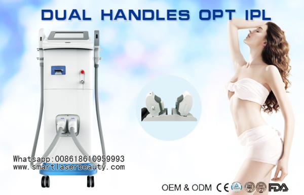 2017 Newest OPT IPL Hair Removal Machine / Dual Handles SHR IPL Equipment