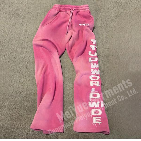 Anti-arrugas ropa callejera sudaderas de piernas anchas sudaderas con bolsas apiladas lavado con ácido