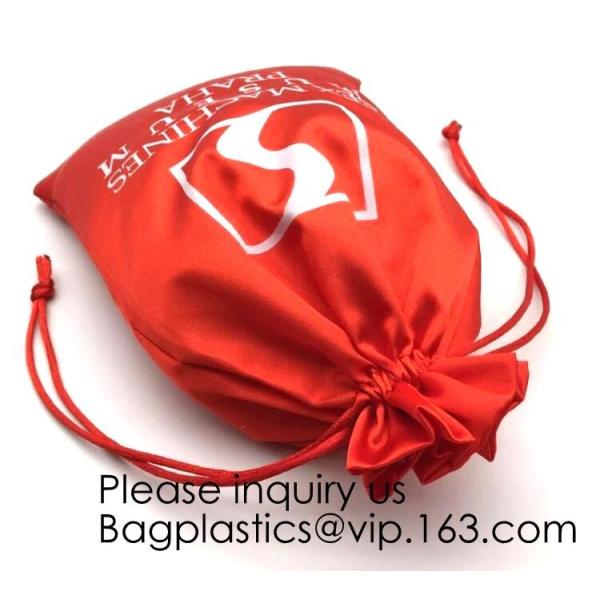 Customized Satin Lingerie Sock Packaging Bag,Colorful Satin Bag For Hair Packaging,Green Pink Rose Gold Satin Drawstring