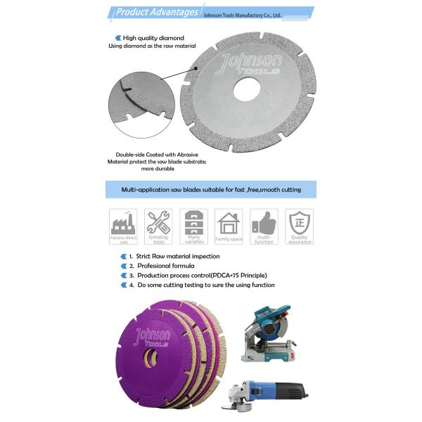 4 Inch Vacuum Brazed Marble Cutting Disc Cutting Saw Blade For Marble And Ceramic Glass
