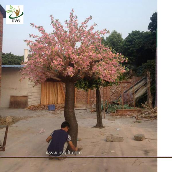 UVG pink cherry blossom artifical trees with silk flowers for wedding backdrop decoration