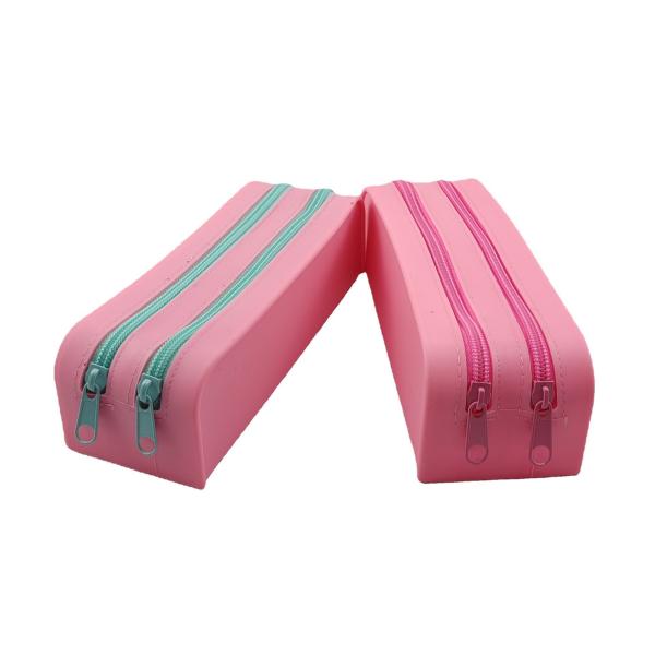 Sac à crayon étanche en silicone coloré non toxique pour fournitures de bureau et scolaires