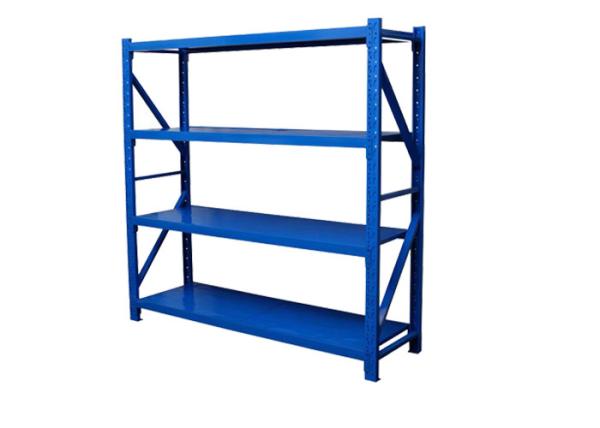 Shelving claro material do dever do metal padrão, cremalheiras azuis do armazenamento do armazém
