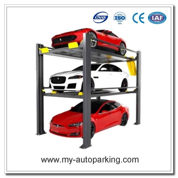 Stable 4 Post Triple Stacker Car Parking Lift With Standard Hydraulic Power Pack China Manufacturer