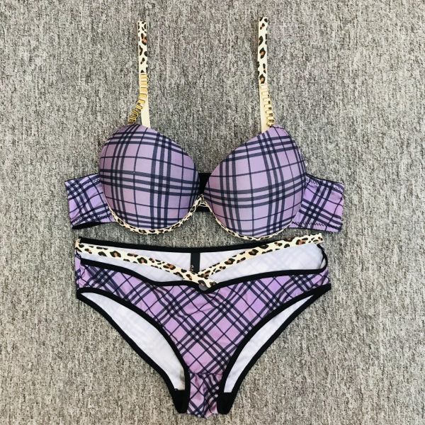 Plus Size Bra Underwear Set Wholesale Best Quality 38-44 C Low MOQ Three Quarters 3/4 Cup Underwear Set Women