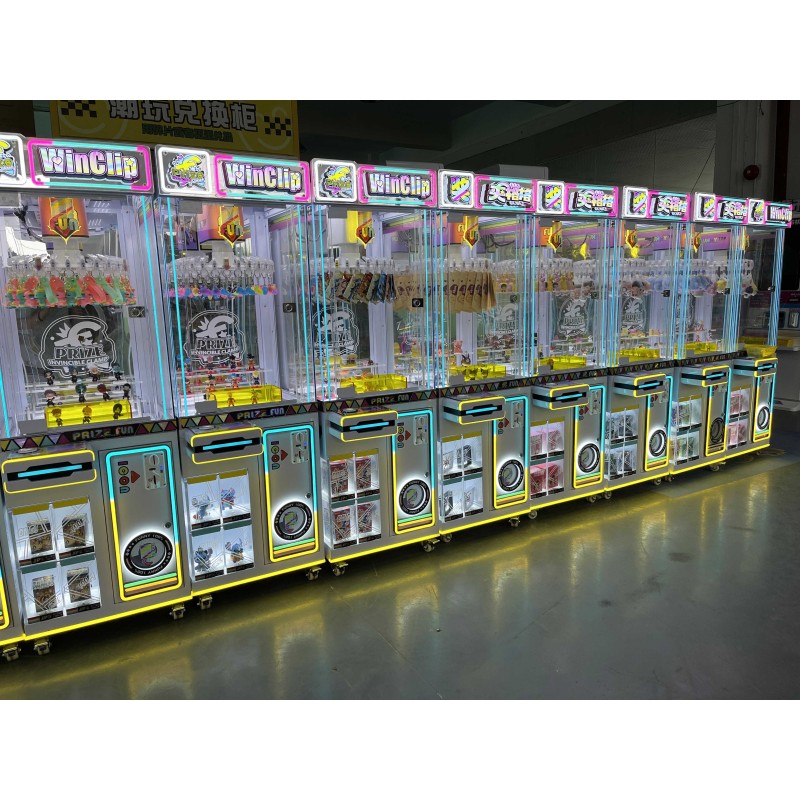 Transparent Tempered Glass Clip Clamp Gift Machine 60kgs Coin Operated Win Clip Prize Machine Designed To Improve Amusement Parks Arcades And Family Entertainment Venues With Prize Distribution