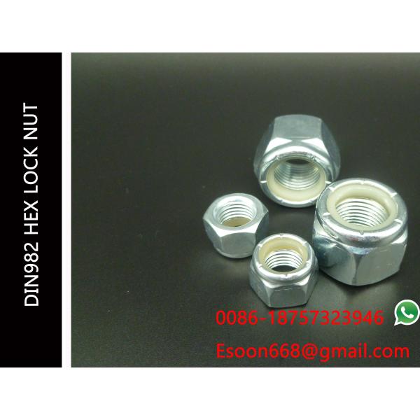 Prevailing torque type hex lock nuts DIN982,DIN6924,ISO7040 Zinc Plated,Carbon steel
