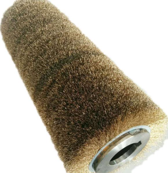 Nylon Stainless Steel 1300mm Cylindrical Roller Brush For Surface Treatment
