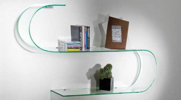 Highly Adaptable Tempered Curved Glass Shelves , Store Glass Shelves