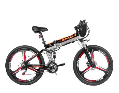 21 Speed Full Suspension Long Range Folding Electric Bike 26 Inch With Double Battery