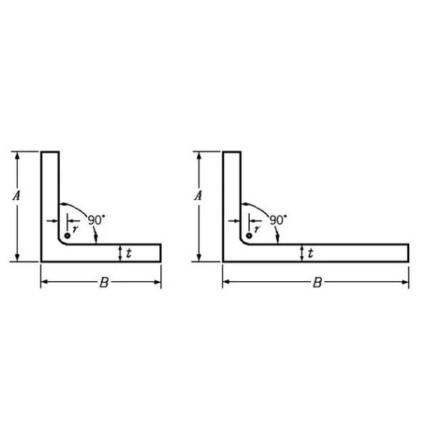 50x50x5mm Polished Stainless Steel Angle 304 Ss Angle Bar Structure Angle 200x200x12