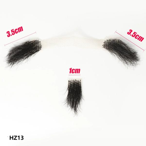 100% Human Hair Handmade Fake Mustache Beard for Entertainment/Drama/Life
