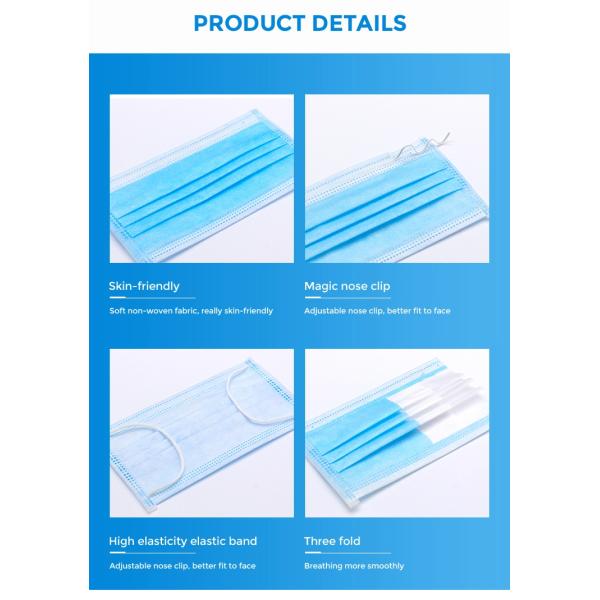 Ear Wearing Nonwoven Disposable Earloop Face Mask