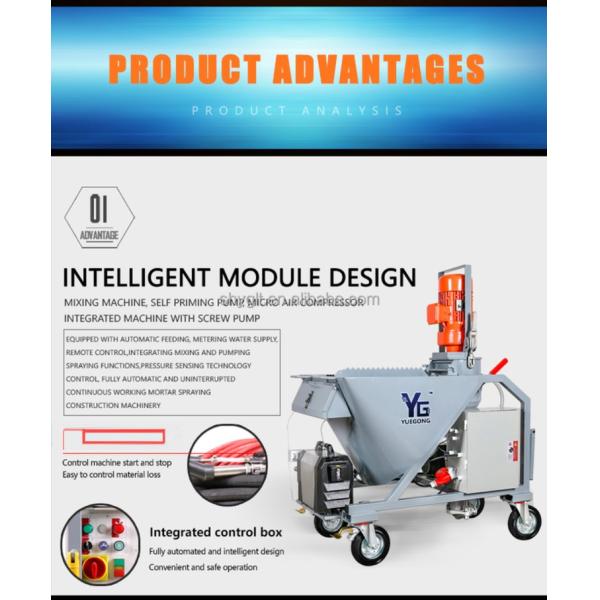 High Pressure Cement Mortar Spray Machine 35L/Min Flow Gypsum Wall Plaster Machine