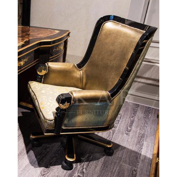 Vintage Empire Style Solid Wood Bookcase With Glass Doors TJ-029