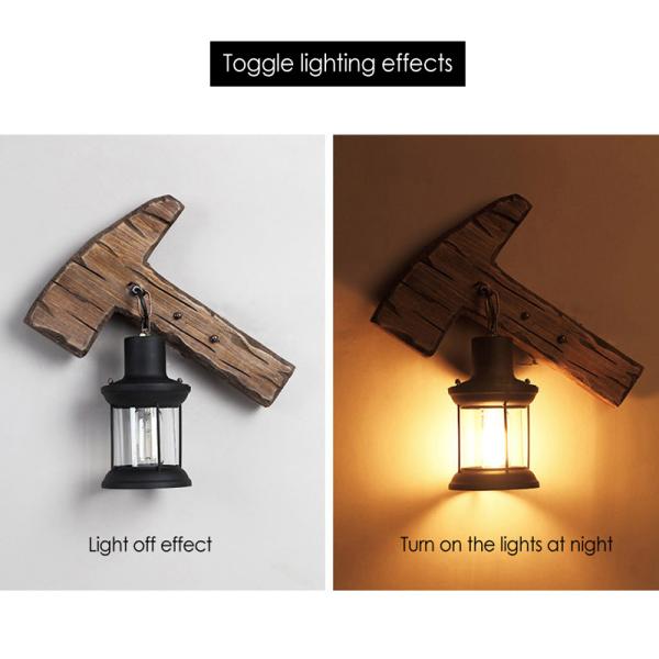 Restaurant bar cafe light creative industrial Vintage wood wall lamp(WH-VR-53)