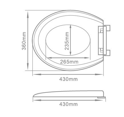 Toilet Seat Cover Soft Closing PP Plastic Different Hinge Available From Xiamen China