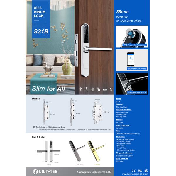 Низкая мощность Консумотион замков замка нержавеющей стали умная биометрическая алюминиевая