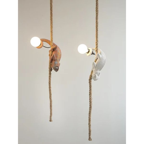 Retro pendant light Resin White color chameleon pendant Lamp Animal chandelier (WH-VP-299)