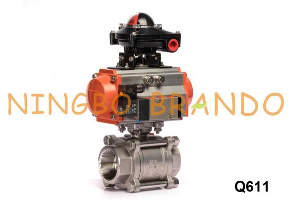 Válvula de bola atuada pneumática com interruptor de limite da válvula de solenoide