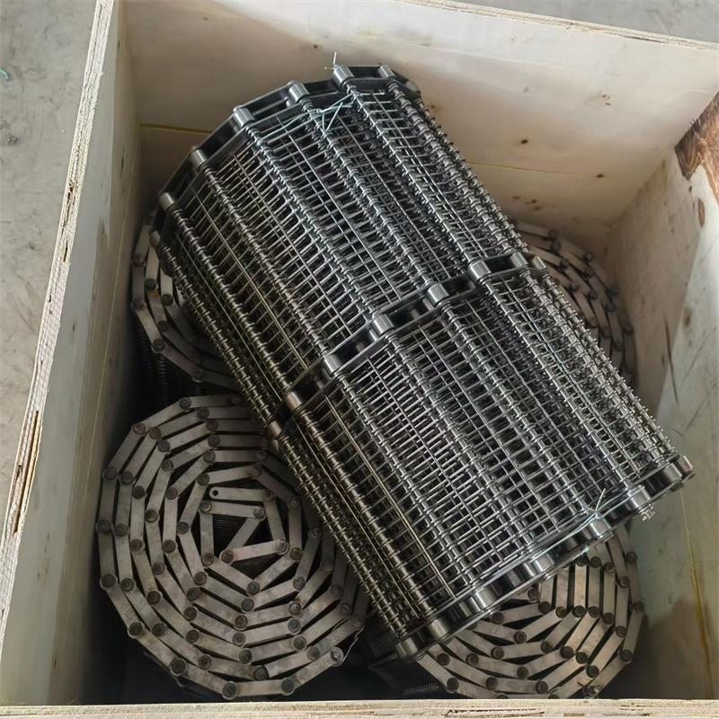 SS304 Chain Link Eye Flex Stainless Steel Wire Mesh Freezer Belt 1.5-3.0mm Chain Edge for IQF Cooling