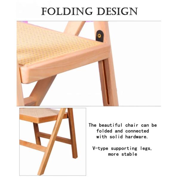 Silla de comedor de madera maciza y ratán para restaurante y hogar