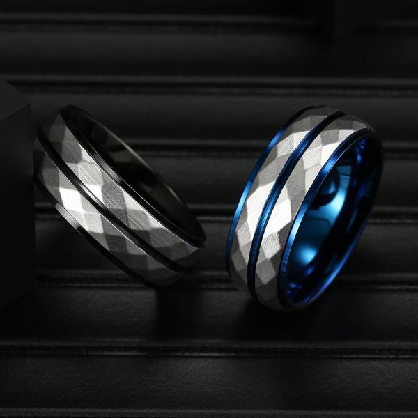 Punk Line Stainless Steel Ring Personality Fidget Spinner Rings For Women Men