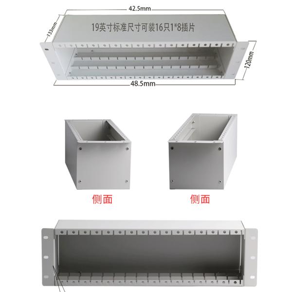 1x2 1x4 1x8 16 Slots Fiber Optical PLC LGX Splitter Chassis for 3U 19