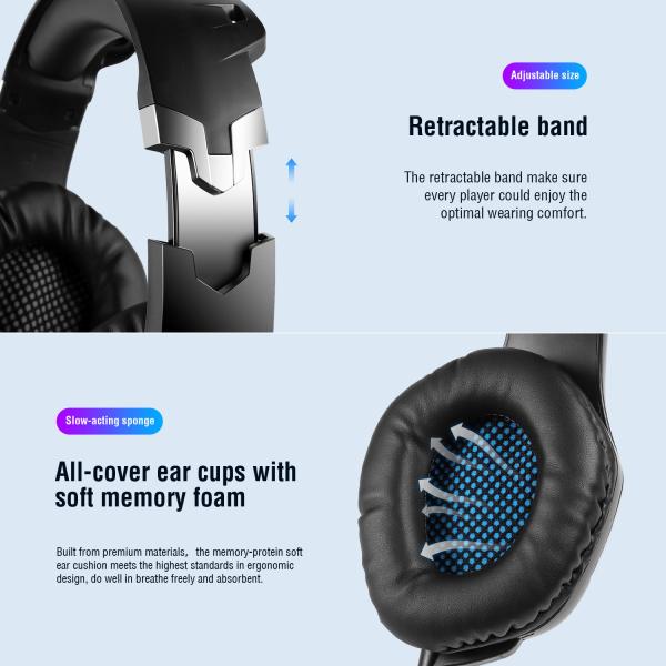 ABS PC DC5V Wired Stereo Gaming Headset Onikuma K1 PRO 2.2m Wire