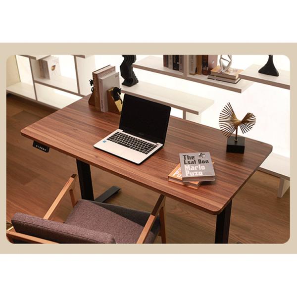 Electric Sit Stand Up Desk Adjustable Metal Frame Brown 710 mm Height Office Furniture