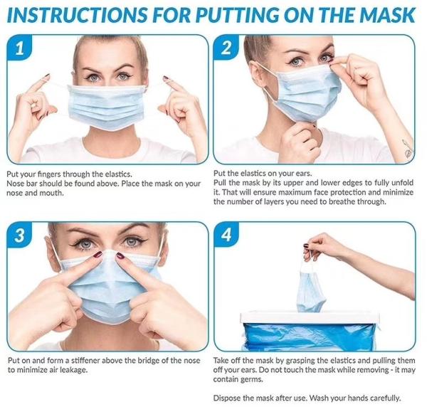 3 Ply Disposable Face Mask , Anti Allergic Non Woven Fabric Mask