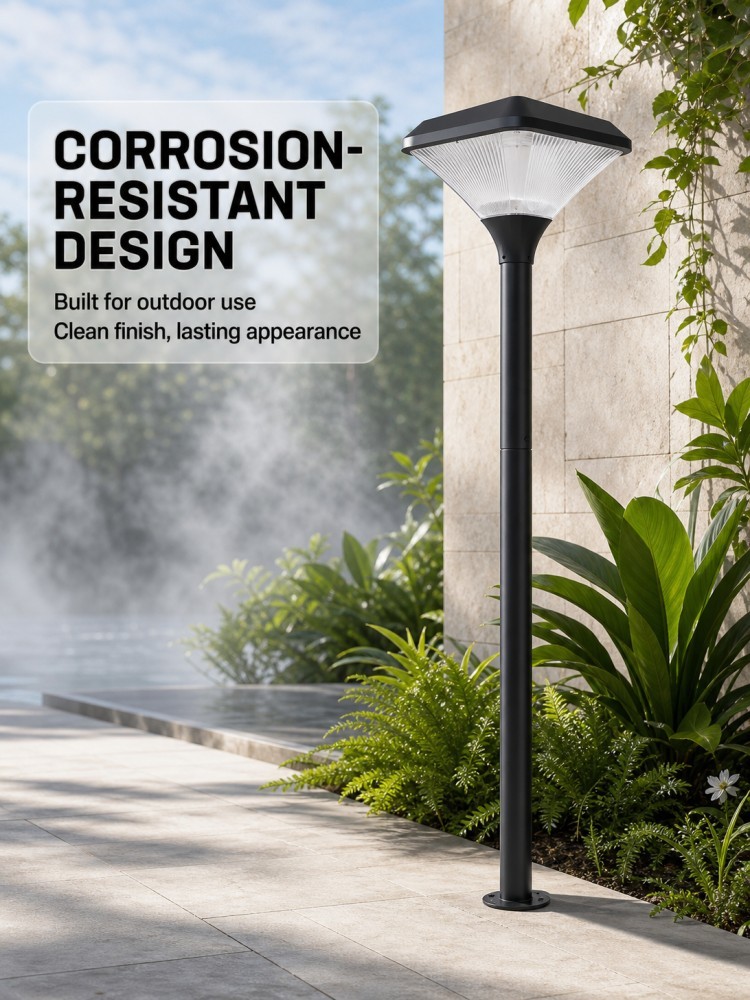 Modern Square Solar Garden Lights Warm White 30W 50W Pole Mount Weather Resistant