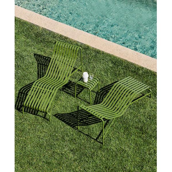 Outdoor Metal Chaise Lounger and Side Table Set for Relaxation L164.5 x W65.5 x H70cm
