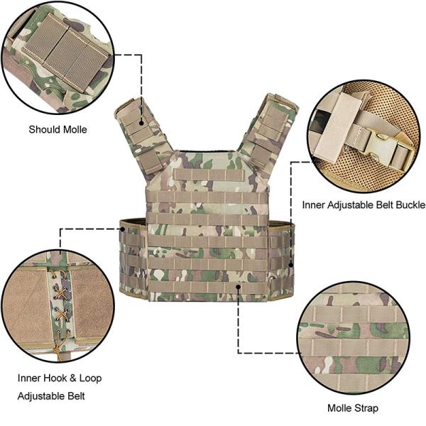 Military Camo Tactical Vest Gun Holster Jacket Air Soft CS Training 11x7x20
