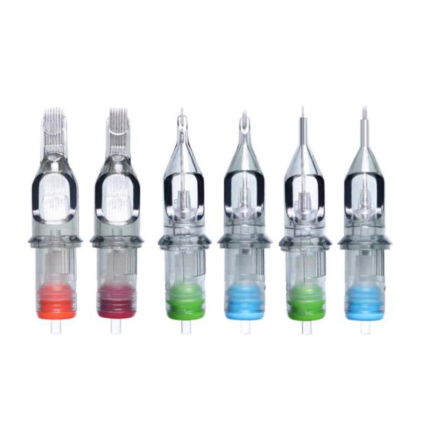 0.25mm 0.30mm 0.35mm Disposable Cartridge Needles Tattoo With Transparent Plastic Housing