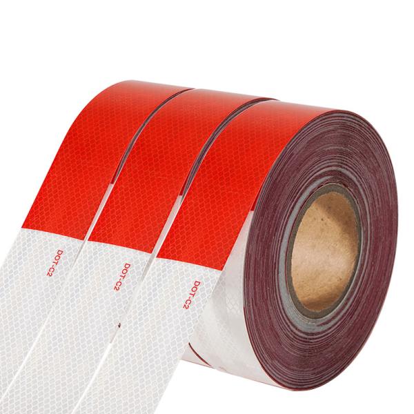 Водостойкая клея DOT C2 Красно-белая отражающая лента для прицепов грузовых автомобилей