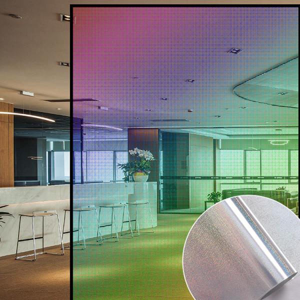 Office Home Decoration Glass Film with Back Glue and 6 Different Colors in Shining Rainbow Effect