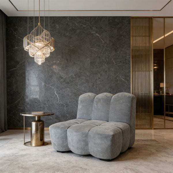 Vacuum Compressed Upholstered Modular Single Seat Fabric Compression Sofa Large Villa Apartment Living Room
