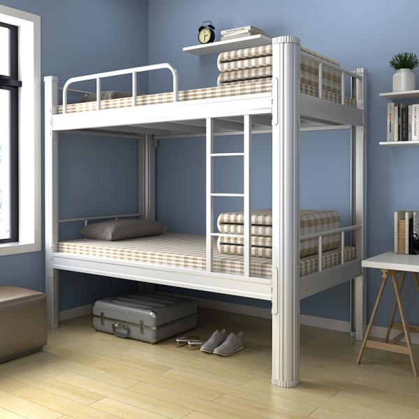 Modern  Twin Double Full Size Bunk Bed Stainless Steel Frame Easy Disassemble Dormitory Students School College Bedroom Hotel