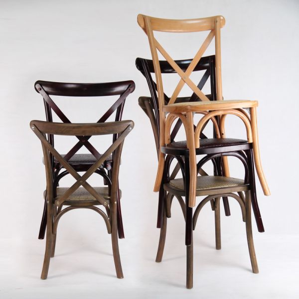 American Rustic Vintage Cross Back Chair Bistro Cafe Dining Chairs Wholesale