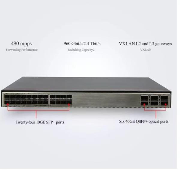 HUAWEI Fixed Switch S6730-S24X6Q 24 10GE SFP+ Ports, 6 40GE QSFP Ports 10 Gigabit 1U Stock AC 600w:max 8A DC
