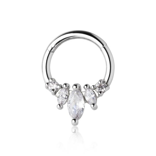 Les femmes piercing du corps en acier inoxydable bijoux Zircon septum clicker Hoop ODM