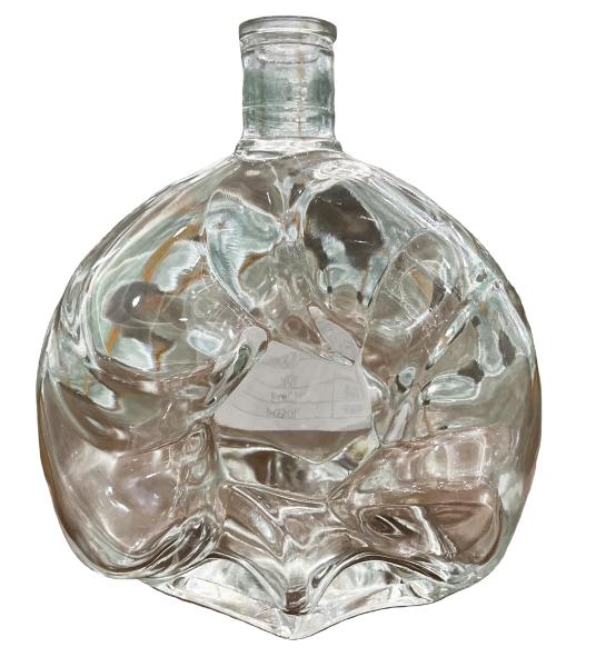 500 ml 700 ml 750 ml garrafas de vidro de vodka de pedra com superfície de estampação a quente