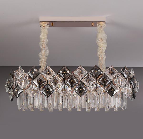 Led chandelier Living room decoration simple dimmer round hanging crystal lamp(WH-CY-184)