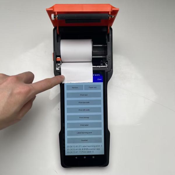 6.5 Inch Mini Android Swipe Machine OEM Android Handheld POS With Inbuilt Printer