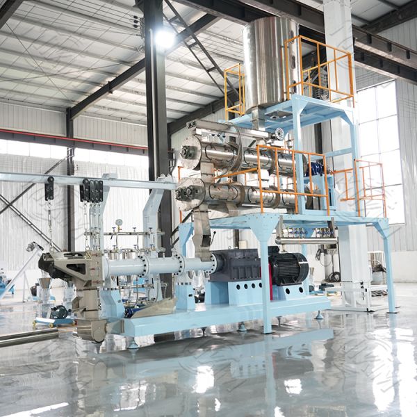 Twin screw floating fish feed pellet extruder machine Wet Type Pellet Floating Feed Steam Home Use Plant Manufacturer Core Pump Gear Bearing