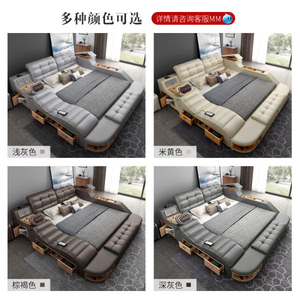 ISO9001 King Queen Size Platform Bed Frame Multifunctional Bedroom Furniture