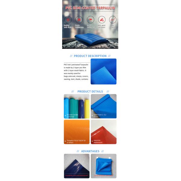High Breaking Strength 290gsm PVC Coated Tarpaulin Fabric