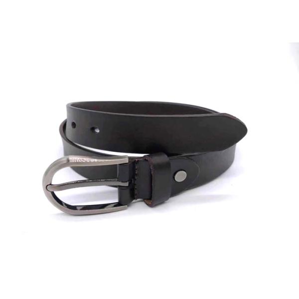 Long Buckle Black 125cm Womens Genuine Leather Belt
