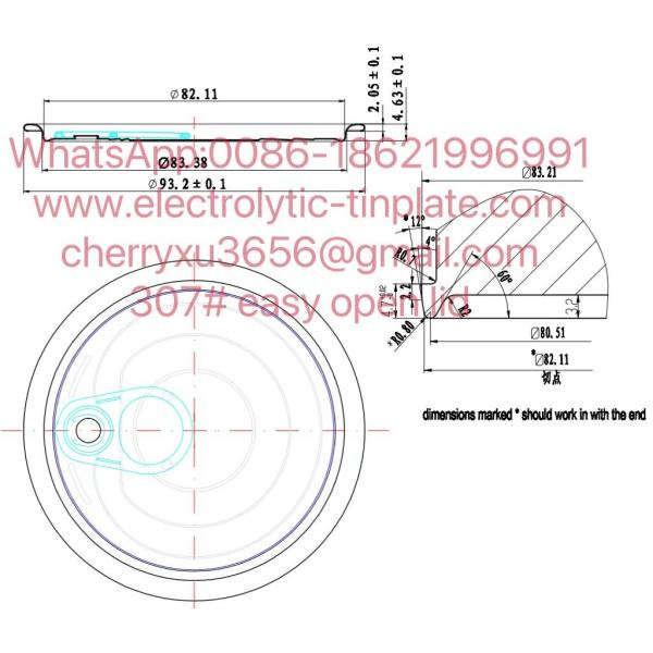 Tinplate EOE OEM 307 может крышка TFS законсервировал легкие открытые концы